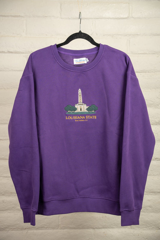 Official LSU Memorial Tower Crewneck (Purple)