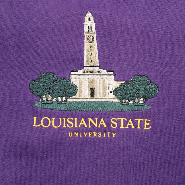 LSU Crewneck - Memorial Tower Purple