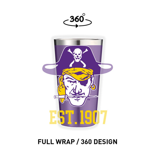 East Carolina College Vault 16oz Stainless Pint
