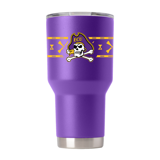 East Carolina 30oz Purple Tumbler w-Stripes