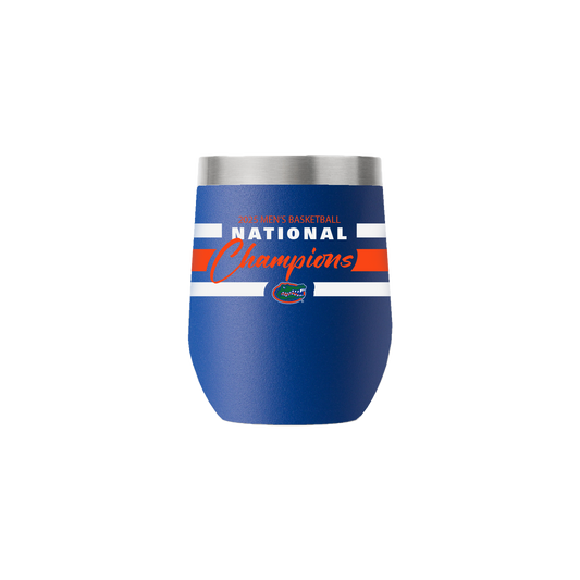 Florida 2025 National Champions 12oz Blue Stemless Tumbler
