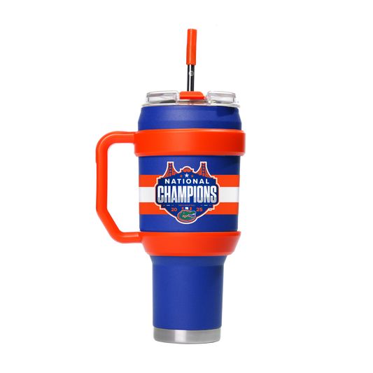 Florida 2025 National Champions 40oz Blue Stainless Steel Tumbler