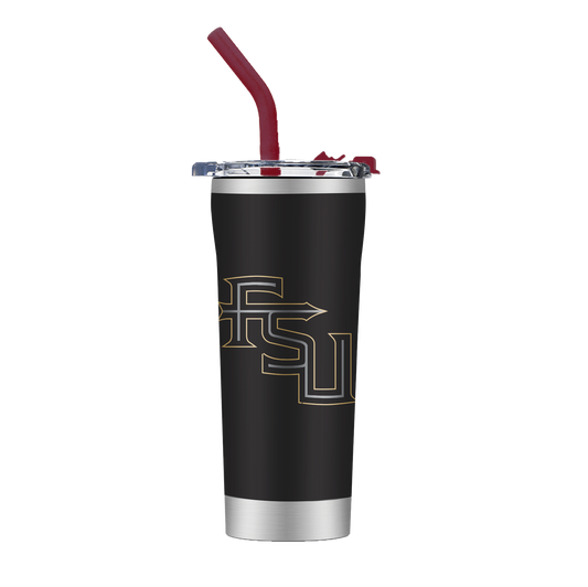 Florida State Black Straw Tumbler