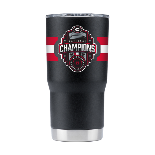 Georgia 20oz National Champs  Black Tumbler-2022