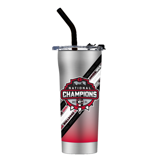 Georgia National Champs  Straw Tumbler