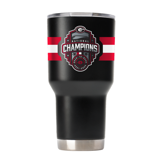Georgia 30oz National Champs  Black Tumbler-2022