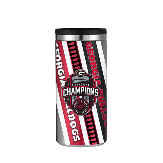 Georgia National Champs 22-Stainless Steel Skinny Can Koozie