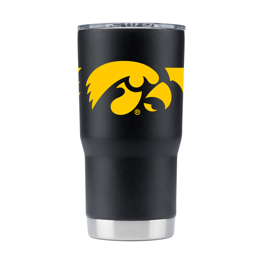 Iowa 20oz Black Tumbler with Stripes
