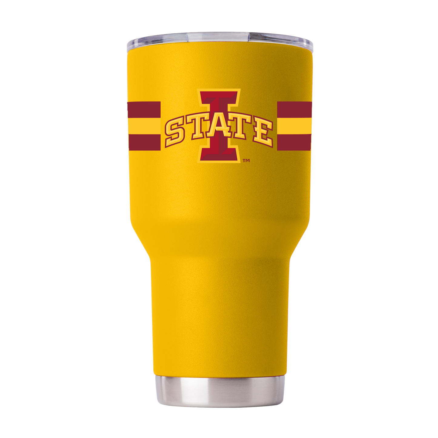 Iowa State 30oz Yellow Tumbler with Stripes