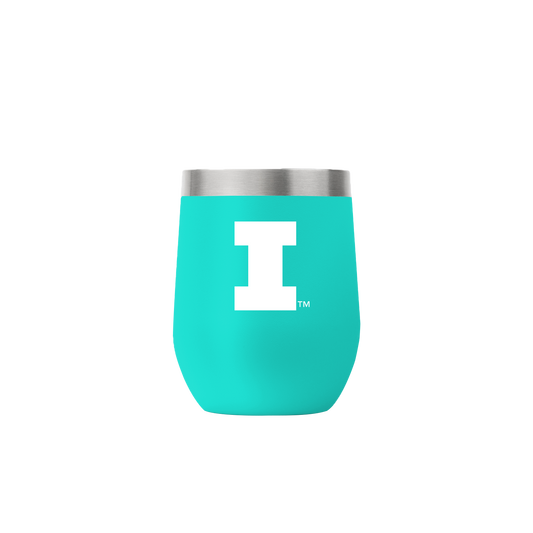 Illinois 12oz Stemless Teal Tumbler