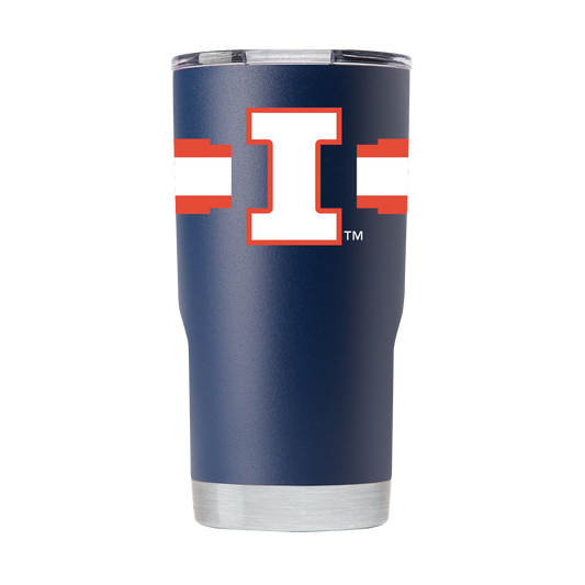 Illinois 20oz Navy Tumbler with Stripes
