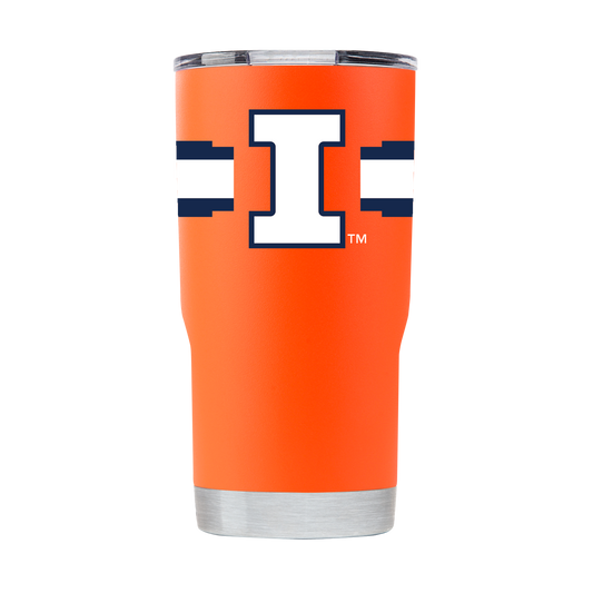 Illinois 20oz Orange Tumbler with Stripes