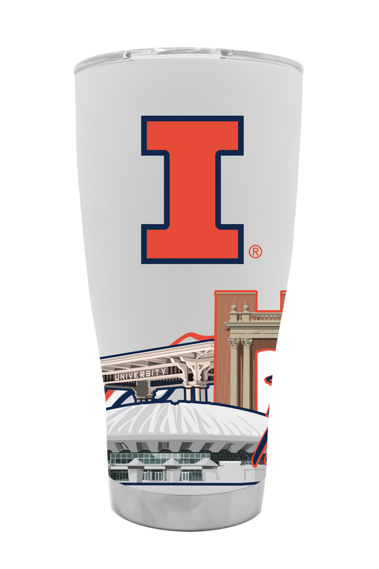 Illinois 30oz Campus Icons Tumbler