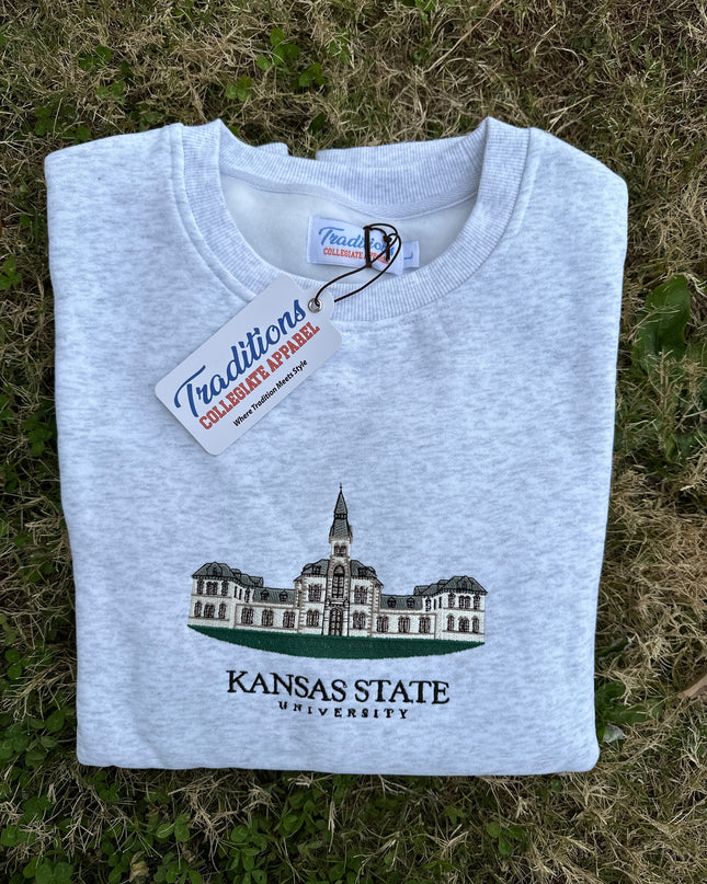 Kansas State Crewneck - Heather Grey