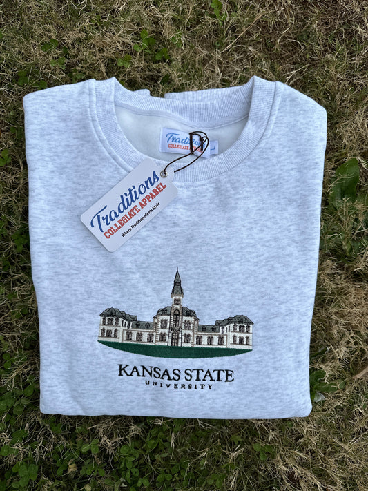 Official Kansas State Crewneck (Heather Grey)