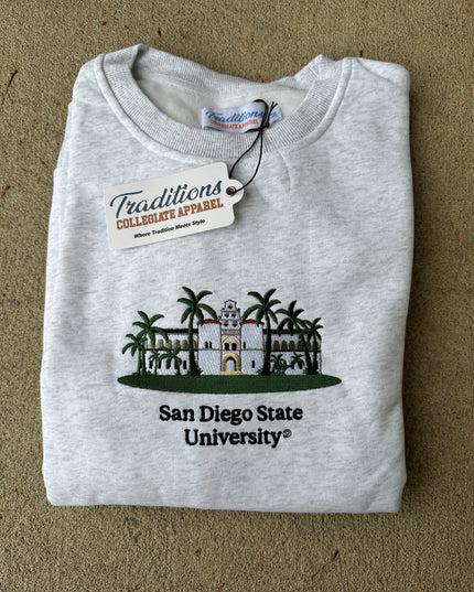 San Diego State Crewneck - Heather Grey