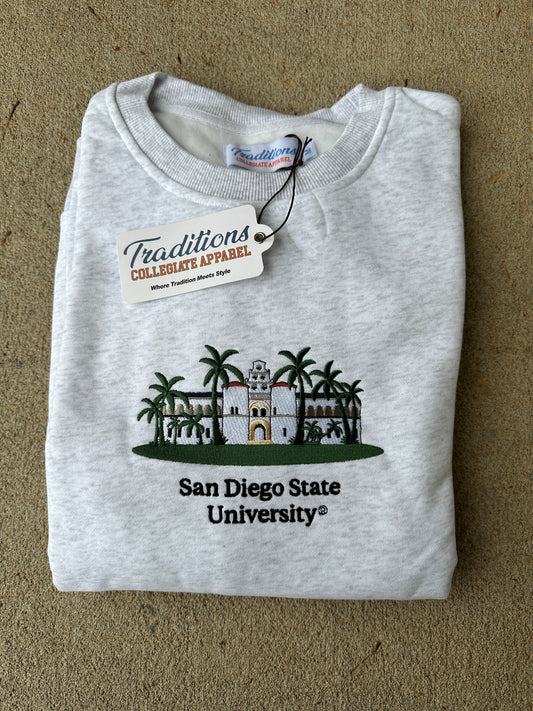 Official San Diego State Crewneck (Heather Grey)