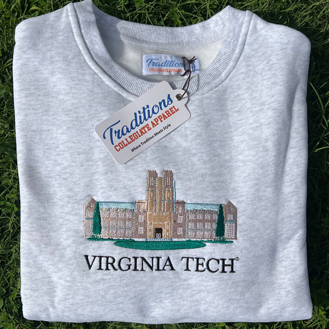 Virginia Tech Crewneck - Heather Gray