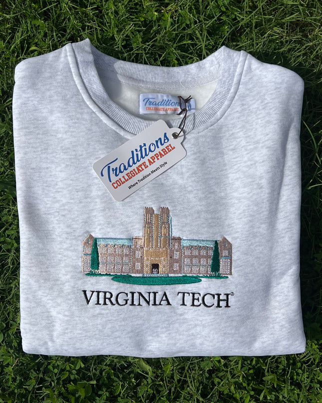Virginia Tech Crewneck - Heather Gray