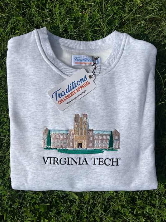 Official Virginia Tech Crewneck (Heather Grey)