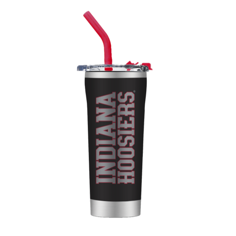 Indiana Black Straw Tumbler