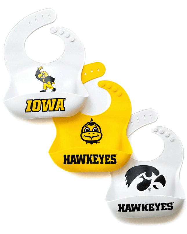 Iowa Hawkeyes Silicone Baby Bib (Three Pack) - Tailgate Tikes - Iowa Hawkeyes Silicone Baby Bib (Three Pack)