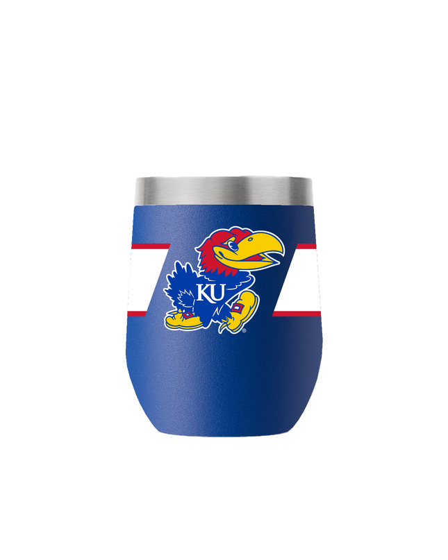 Kansas 12oz Stemless Blue Tumbler