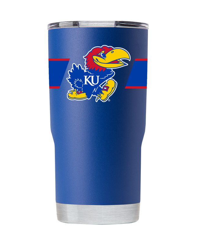 Kansas 20oz Blue Tumbler w- Stripes