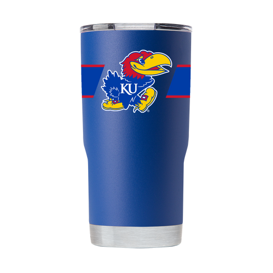 Kansas 20oz Blue Tumbler w- Stripes
