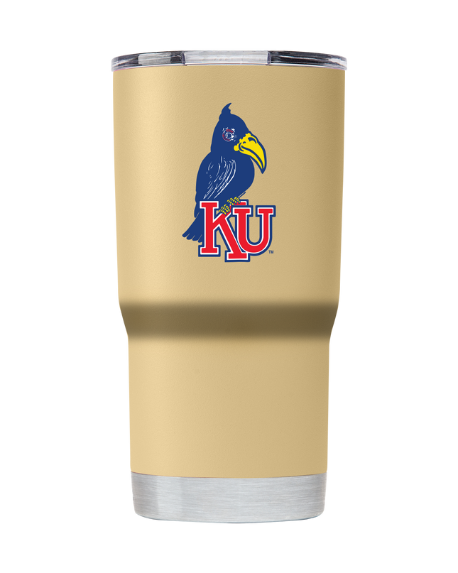 Kansas College Vault 20oz Gold Tumbler