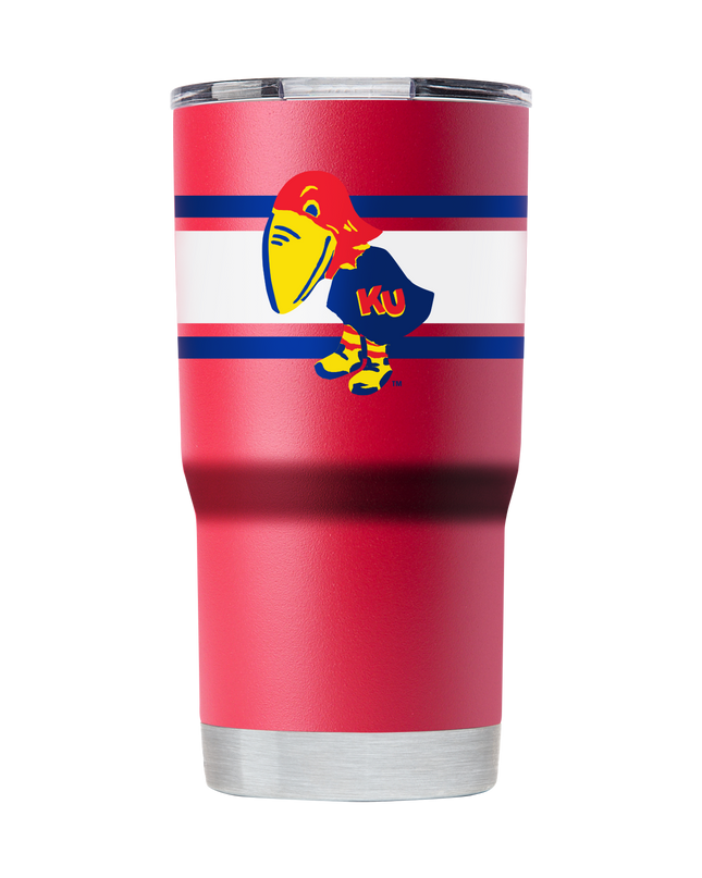 Kansas College Vault 20oz Red Stripe Tumbler