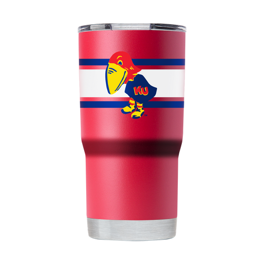Kansas College Vault 20oz Red Stripe Tumbler
