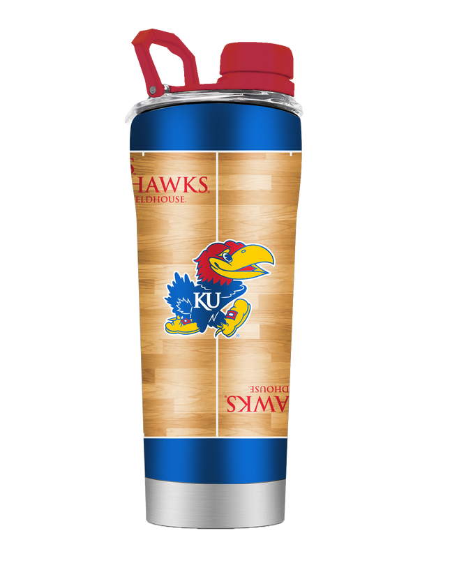 Kansas Basketball Court Stainless Steel Shaker