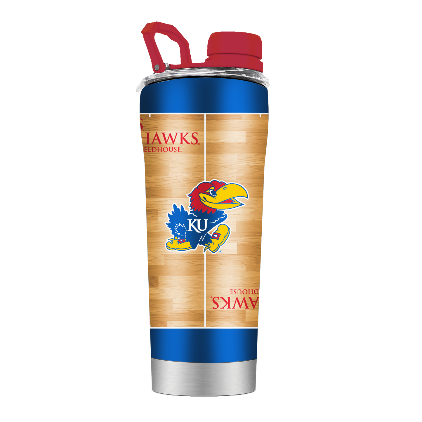 Kansas Basketball Court Stainless Steel Shaker