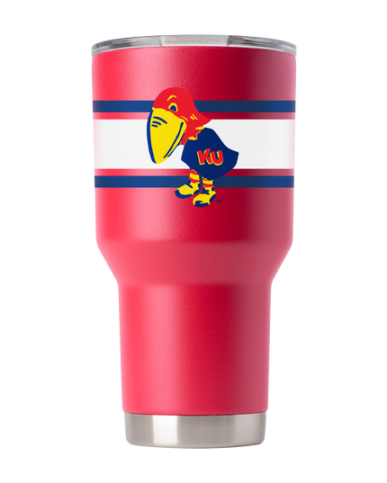 Kansas College Vault 30oz Red Stripe Tumbler