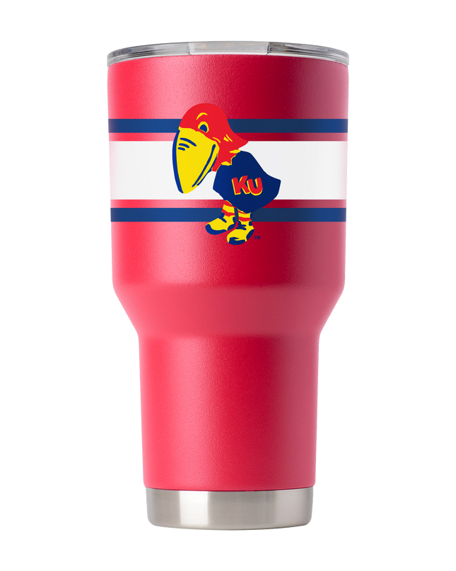 Kansas College Vault 30oz Red Stripe Tumbler