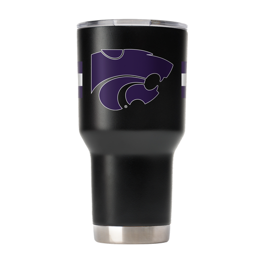 Kansas State 30oz Black Stripe Tumbler