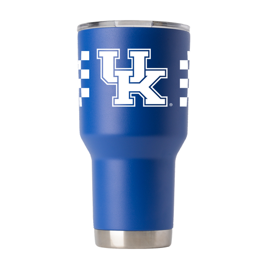 Kentucky 30oz "Checkerboard" Blue Stainless Steel Tumbler