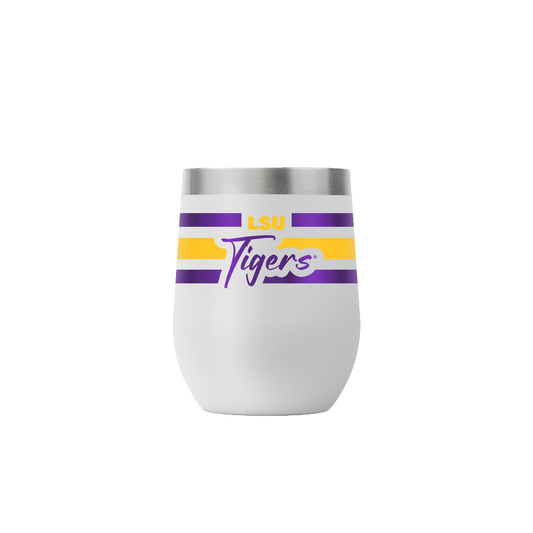 LSU 12oz Script Stemless Light Gray Tumbler