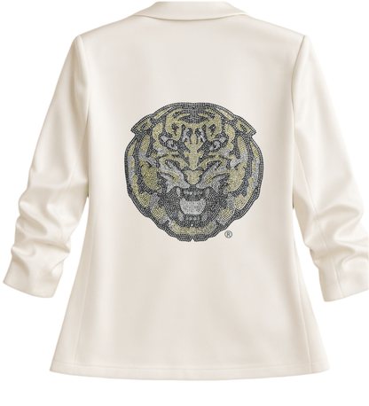 Licensed Game Day Blazer, Ruched White, LSU Tiger