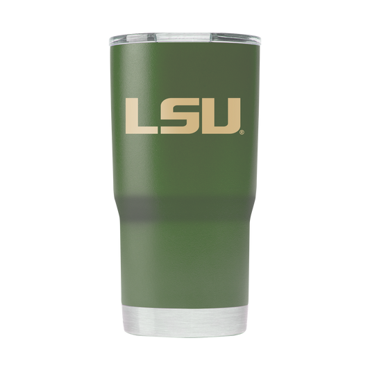 LSU 20oz Olive Green Tumbler - American Flag