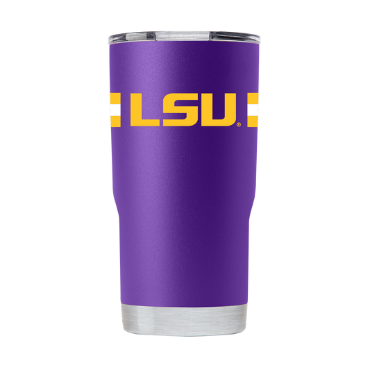 LSU 20oz Purple Tumbler with Stripes