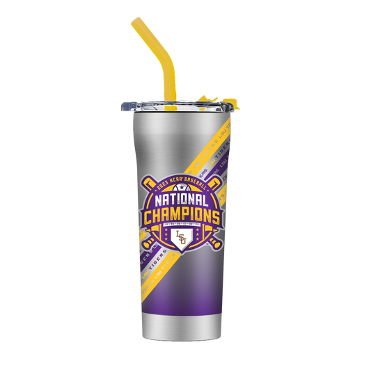 LSU Baseball Straw Tumbler - National Champs 2023