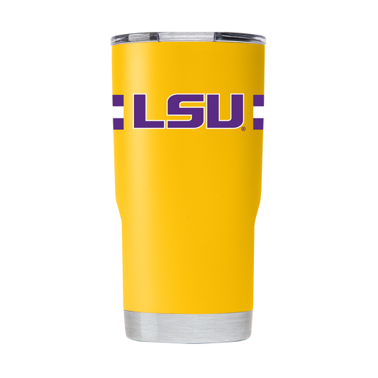LSU 20oz Yellow Tumbler w- Stripes