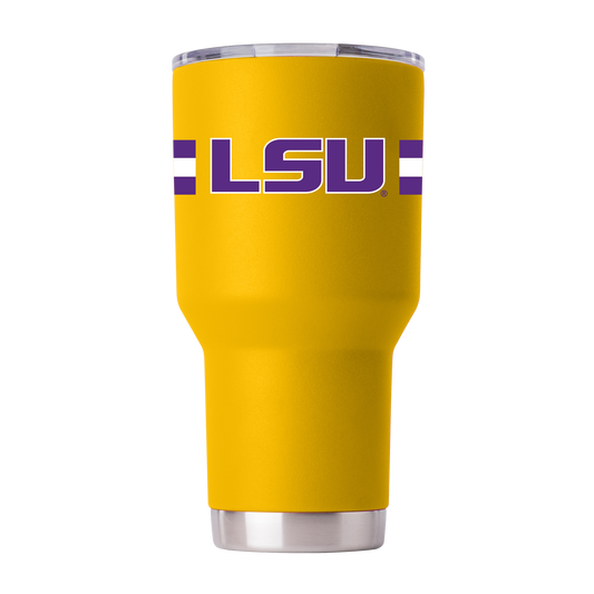 LSU 30oz Yellow Tumbler with Stripes