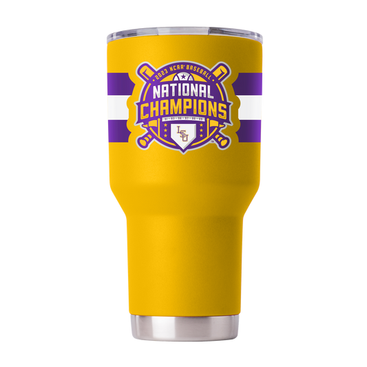LSU 30oz Yellow Baseball Tumbler - National Champs 2023