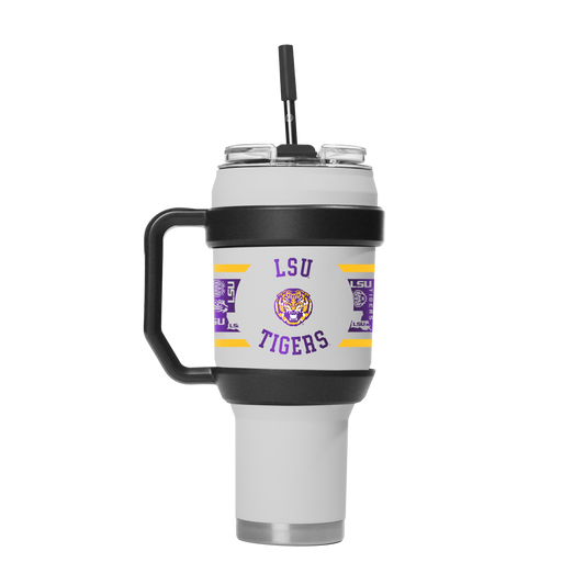 LSU 40oz Stainless Steel Tumbler - White