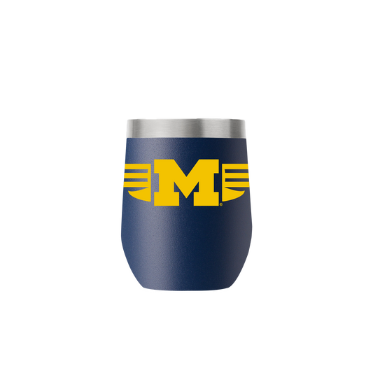 Michigan 12oz Stemless Navy Tumbler