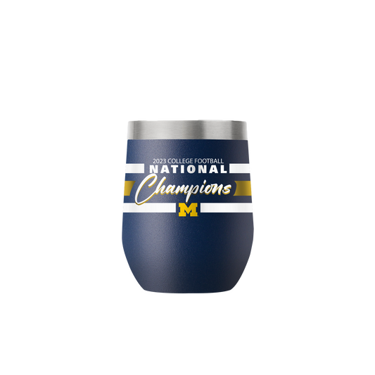 Michigan 12oz Stemless Navy Tumbler - 2023 National Champs
