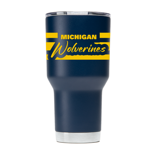 Michigan 30oz Navy Script Tumbler